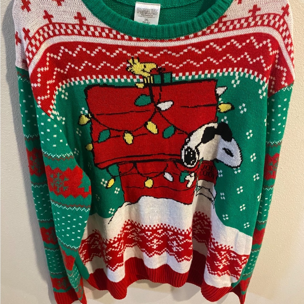 Peanuts‎ Green Knit Sweater Sixe 2xl